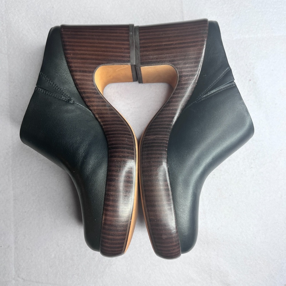 Vince Navina Women's Black Leather Platform Clog Heels Size 8.5‎ - Picture 6 of 16